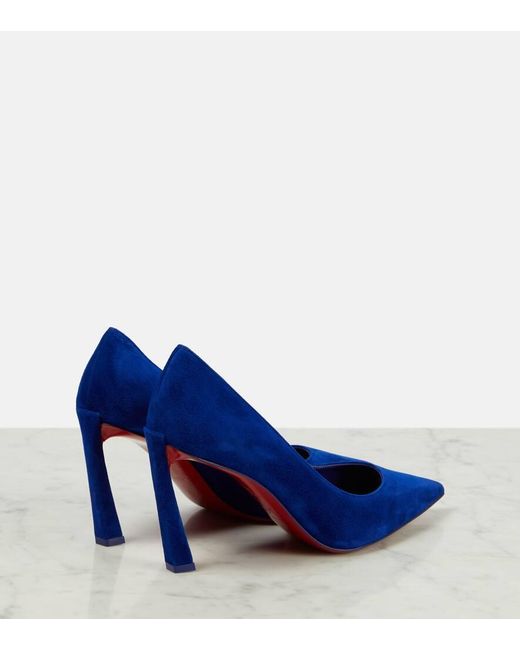 Christian Louboutin Blue Condora 85 Suede Pumps