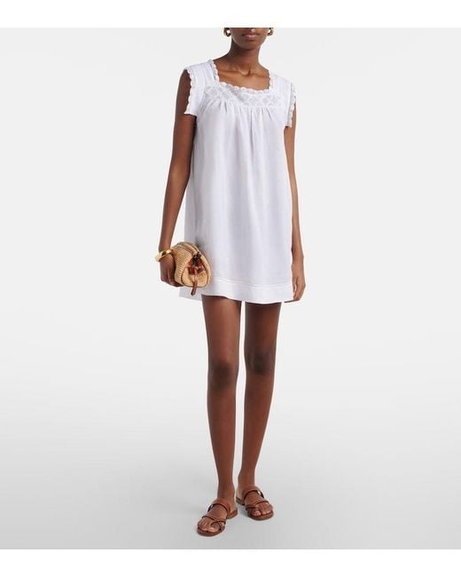 Doen White Minikleid Almadia Mit Spitze