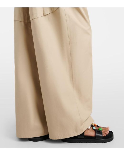 Loewe Natural Paula's Ibiza Cotton Wide-Leg Pants