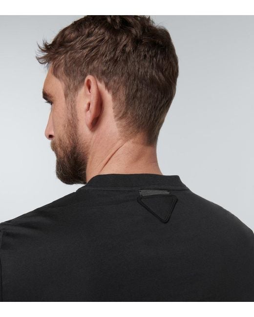 Prada Black Cotton Jersey T-shirt for men