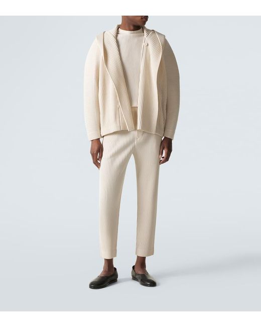 Homme Plissé Issey Miyake Natural Tuxedo Pleats Straight Pants for men