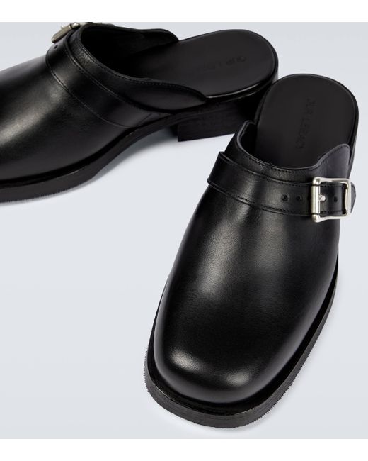 Our Legacy Black Camion Leather Mules for men