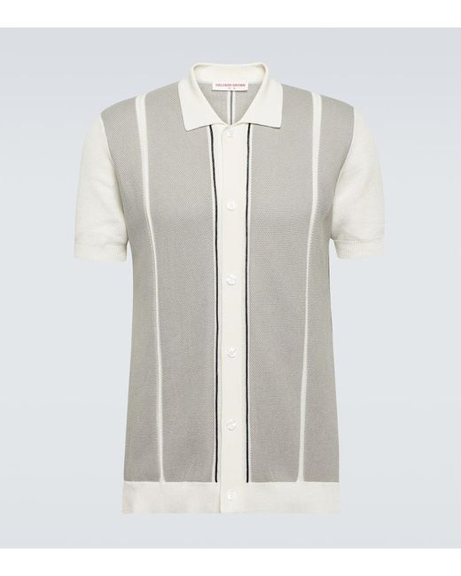 Orlebar Brown White Tiernan Ripley Knitted Cotton Shirt for men