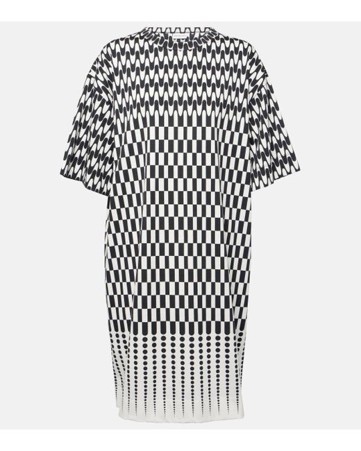 Dries Van Noten Black Checked Cotton T-shirt Dress