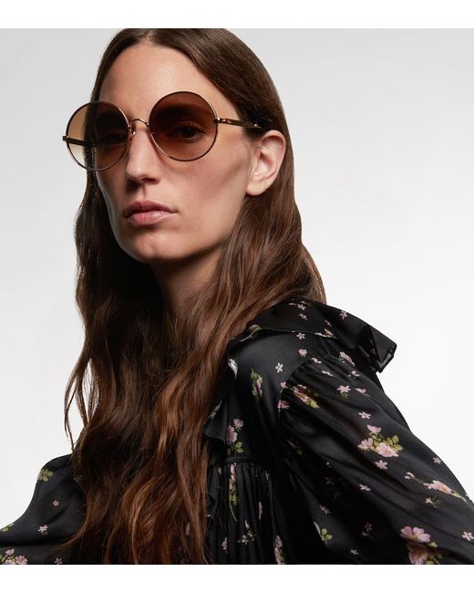 Chloé Brown Aly Round Sunglasses