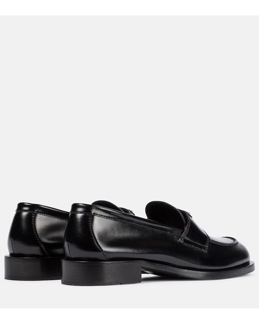 Prada Black Triangle-logo Patent-leather Loafers