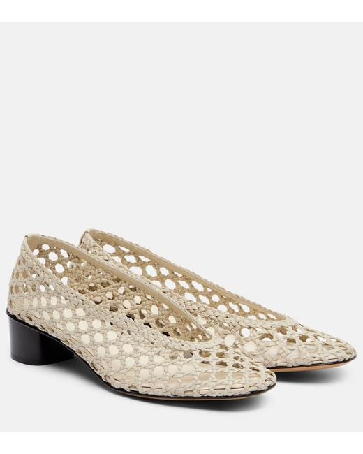Le Monde Beryl Natural 40 Woven Leather Pumps