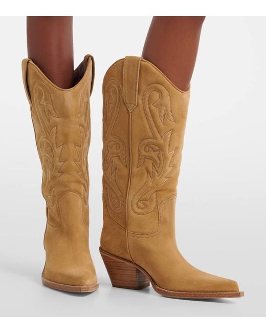 Paris Texas Brown Dakota Suede Cowboy Boots