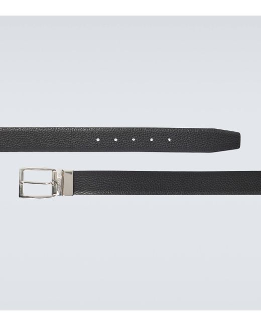 Canali Black Leather Belt for men