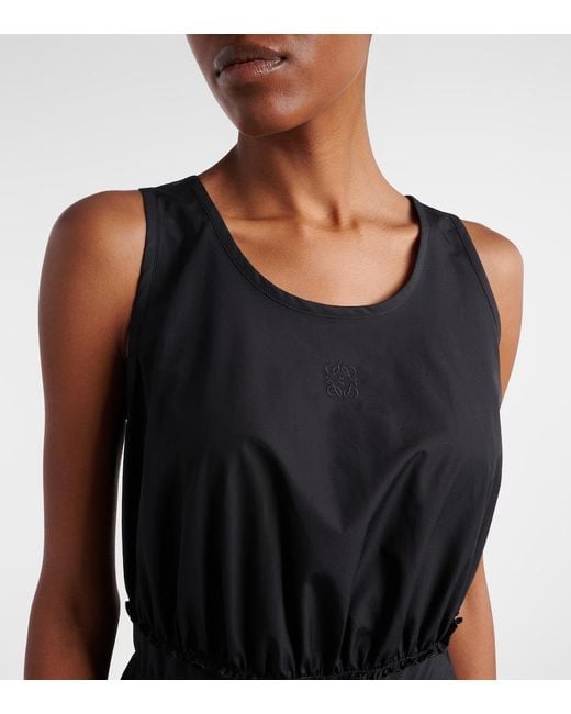 Loewe Black Paula's Ibiza Cotton Poplin Minidress