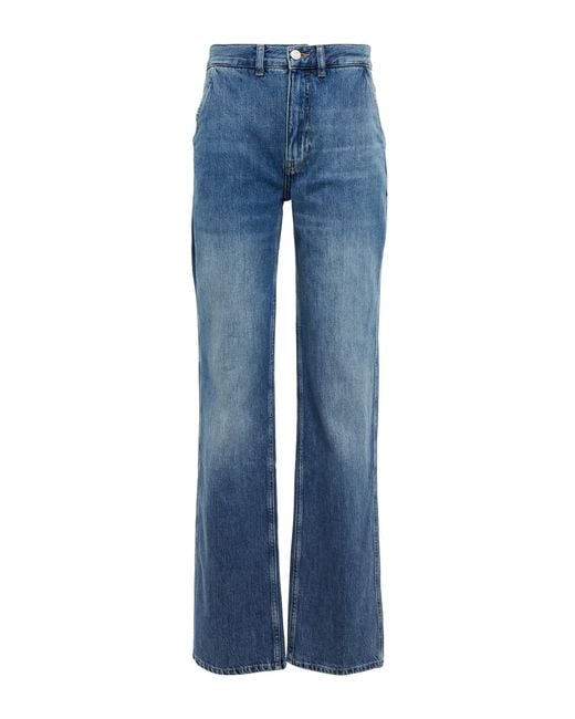 FRAME Denim Le Jane Wide-leg Cropped Jeans in Blue | Lyst