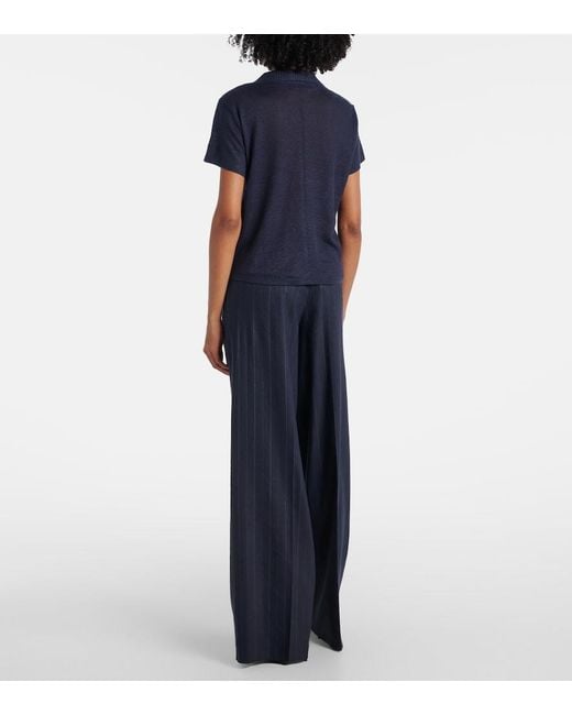 Dorothee Schumacher Blue Natural Ease Hemp Polo Shirt