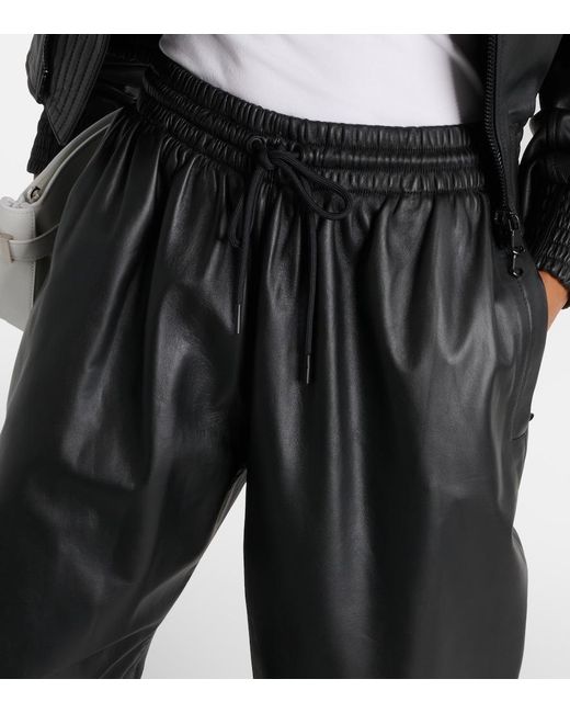 Wardrobe NYC Black Leather Wide-Leg Pants