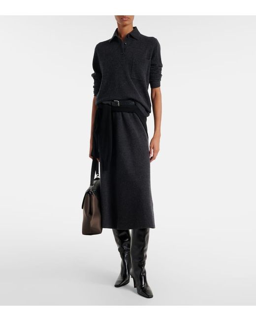 Jardin Des Orangers Blue Wool And Cashmere Polo Sweater