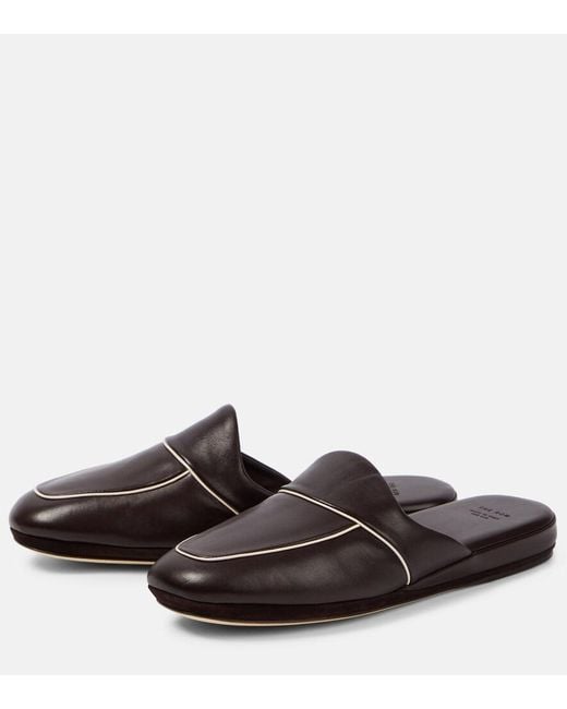 The Row Brown Beck Leather Mules