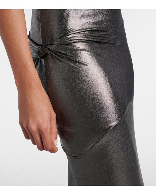 Rick Owens Black Lilith Draped Asymmetric Gown