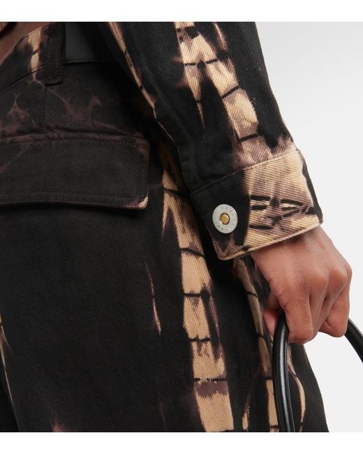 Dion Lee Black Tie-Dye Cropped Denim Jacket