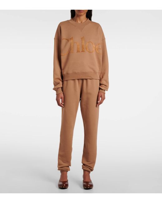 Chloé Natural Cotton Fleece Sweatpants