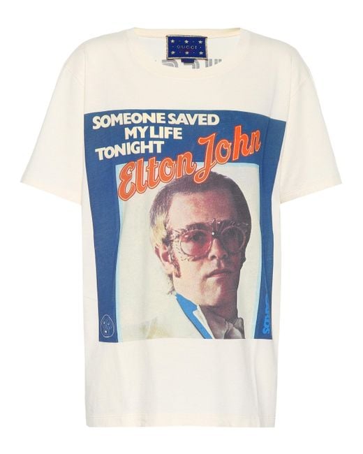 Gucci Natural Elton John Printed T-shirt