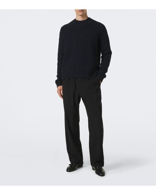 The Row Black Nanni Cable-Knit Cashmere Sweater for men