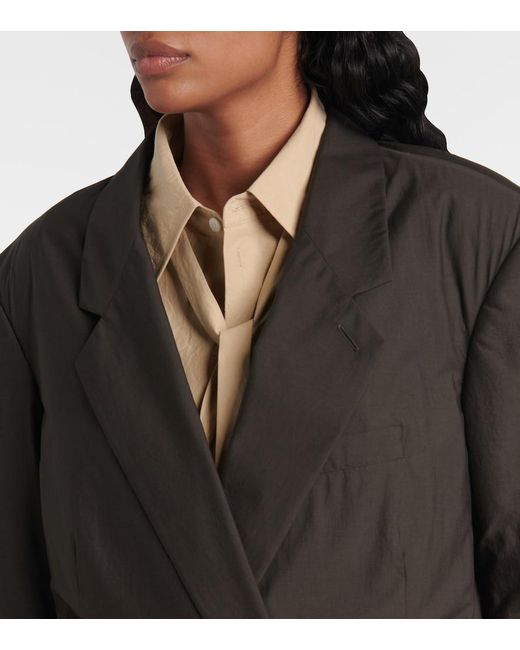 Blazer De Algodon Y Seda Con Cinturon Lemaire de color Black