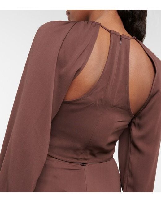 Christopher Esber Brown Ruched Crop Top