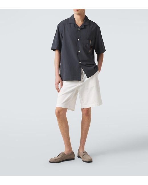 Eleventy Black Oversized Bowling Shirt for men
