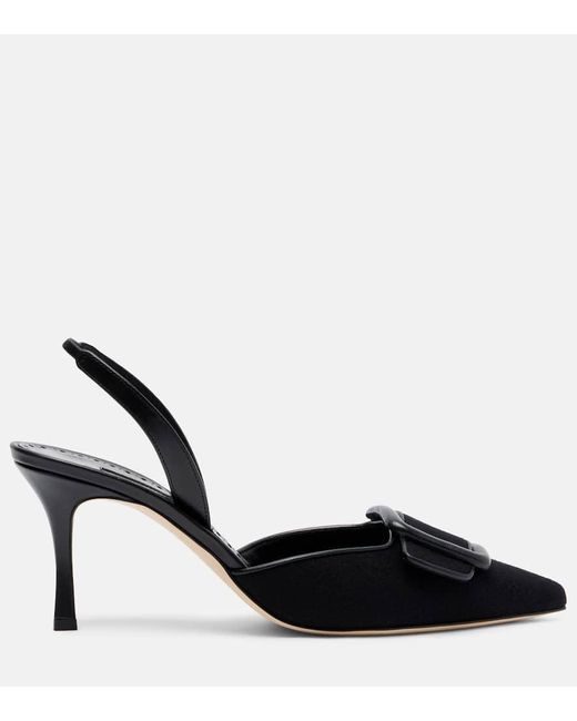 Manolo Blahnik Black Mayslibi 70 Slingback Pumps