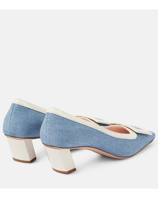 Roger Vivier Blue Belle Vivier 45 Canvas Pumps
