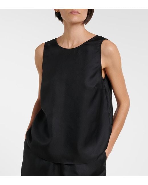 Loulou de Saison Black Gema Silk Top