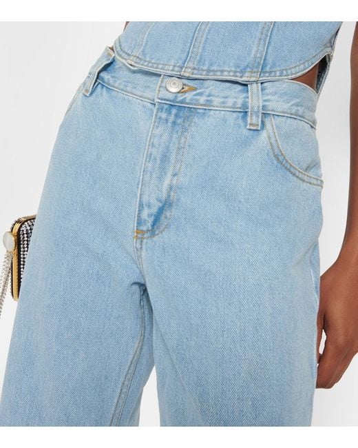 Magda Butrym Blue High-Rise Flared Jeans