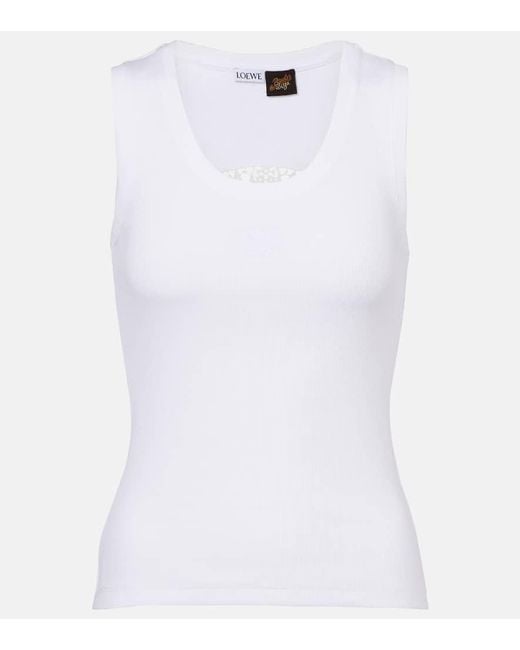 Loewe White Paula's Ibiza Cotton-Blend Tank Top