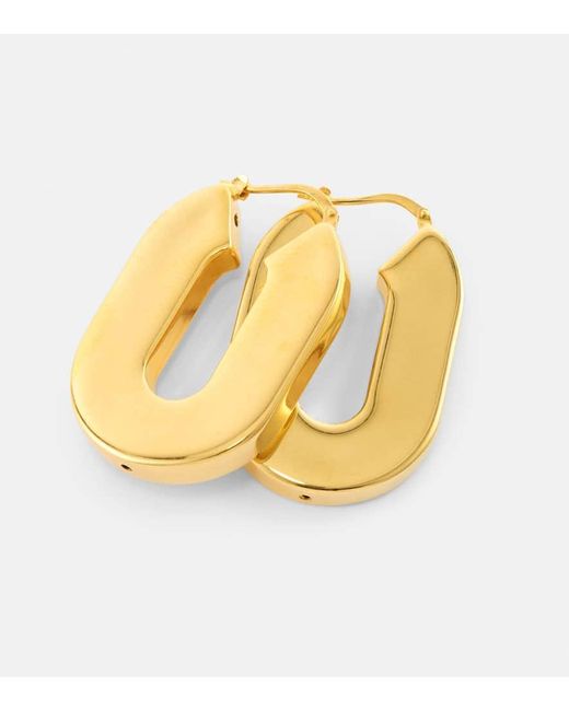 Jil Sander Metallic Logo Hoop Earrings