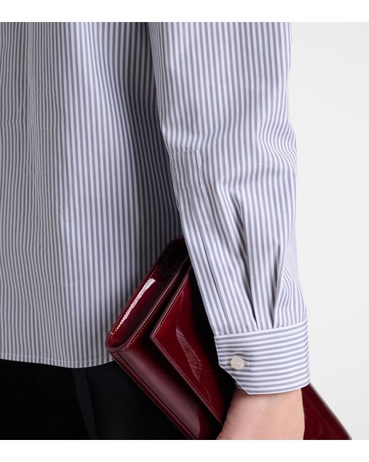 Saint Laurent Blue Striped Cotton Poplin Shirt