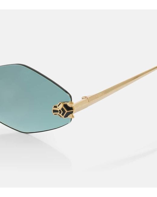 Cartier Blue Panthere De Cartier Round Sunglasses