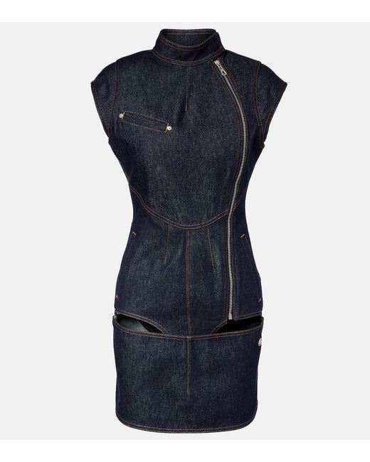 Jean Paul Gaultier Blue Cutout Denim Minidress