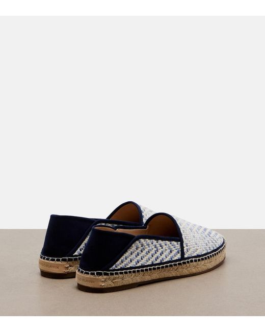Manolo Blahnik White Espadra Raffia-Effect Espadrilles