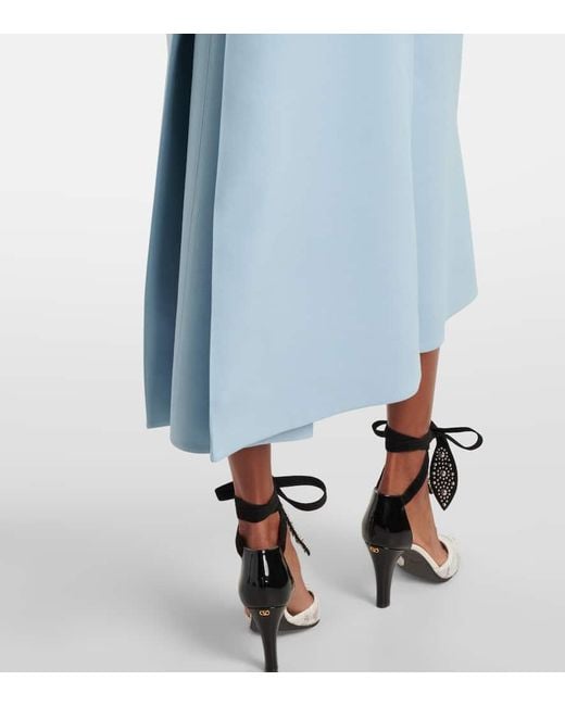 Valentino Blue Midikleid Aus Crepe Couture