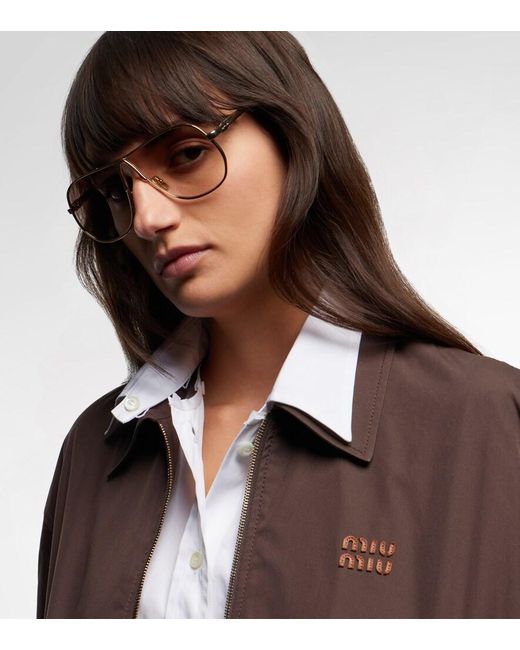 Miu Miu Natural Miu Ombre Aviator Sunglasses