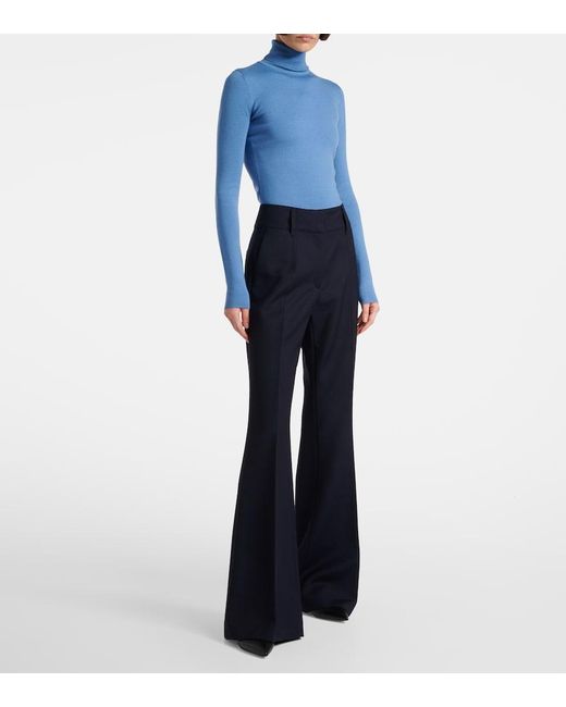 Gabriela Hearst Blue Rhein Wool Flared Pants
