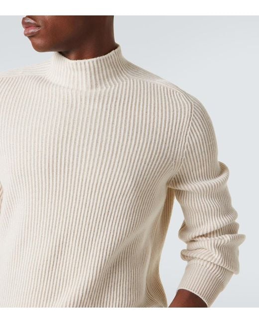 Brunello Cucinelli White Cashmere Sweater for men