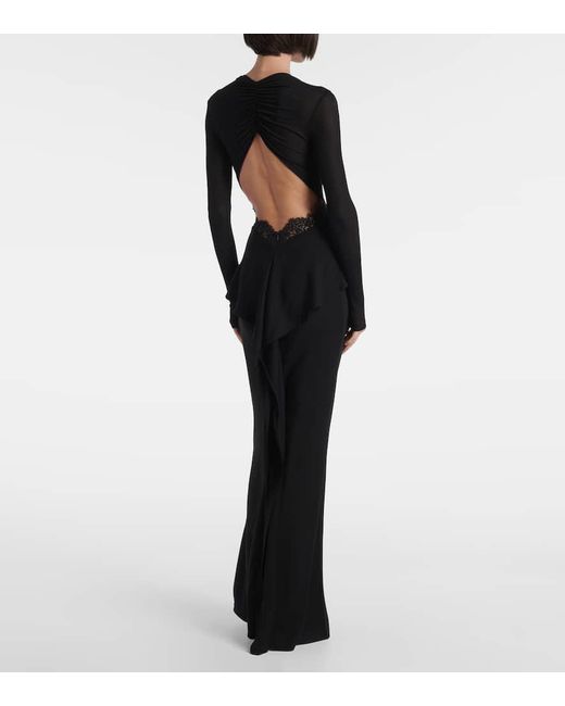 Christopher Esber Black Robe Endrey Disconnect Mit Spitze