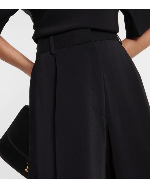 Co. Black High-Rise Jersey Wide-Leg Pants