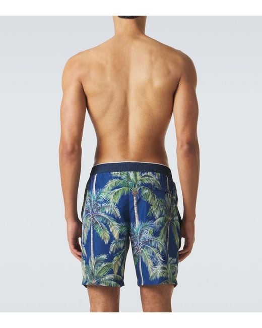 Dolce & Gabbana Blue Printed Swim Trunks for men