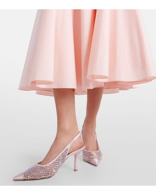 Malone Souliers Pink Vesper 70 Embellished Slingback Pumps