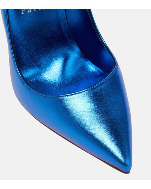 Christian Louboutin So Kate 120 Metallic Leather Pumps in Blue | Lyst