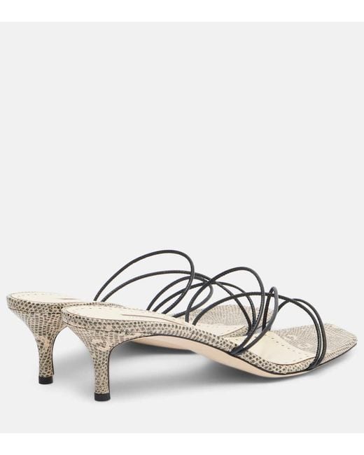 Mules Ninfe 50 En Cuir Manolo Blahnik en coloris Metallic