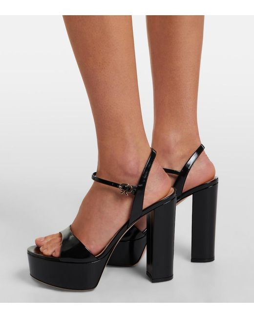 Gianvito Rossi Black Marlena Leather Platform Sandals