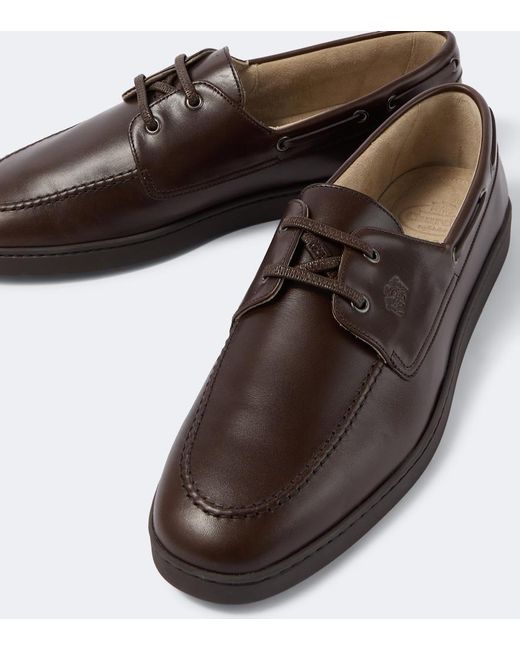 Church's Brown Peebles Leather Boat Shoes for men