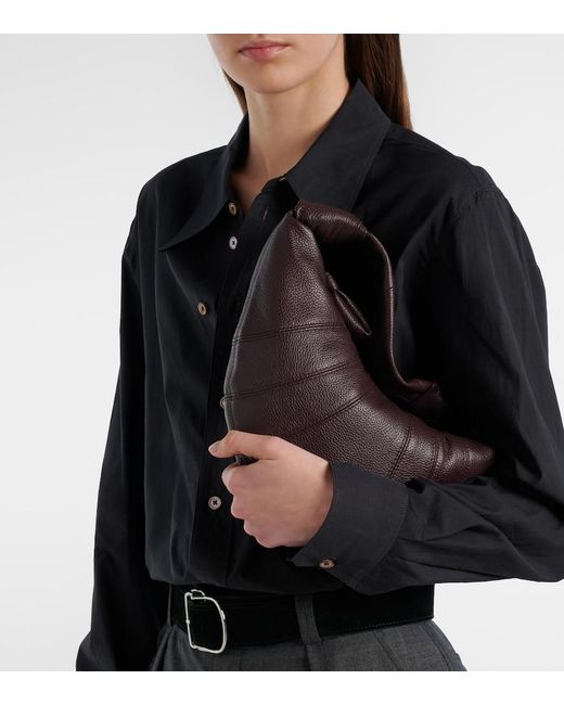 Lemaire Brown Fortune Croissant Mini Leather Bag